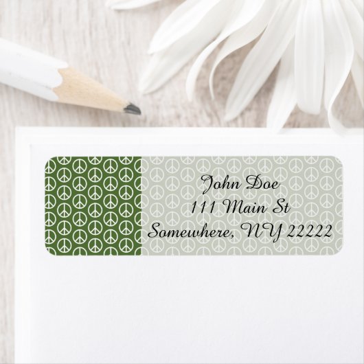 Vredesborden op Vakantie Pine Green Etiket (Insitu)