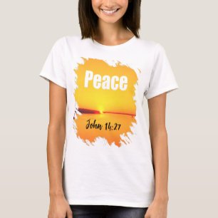 Vredeschrift gloeiende zonsondergang T-shirt