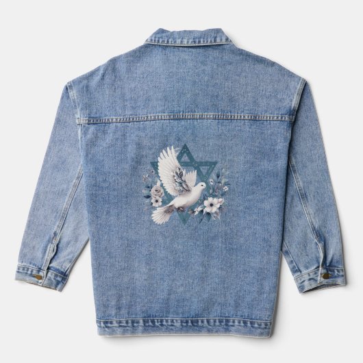 Vredesduif en Davidster Denim Jacket (Achterkant)