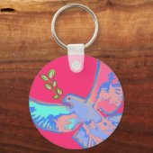 Vredesduif, geen oorlog heet roze sleutelhanger (Voorkant)