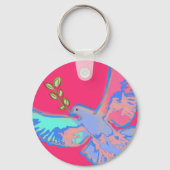 Vredesduif, geen oorlog heet roze sleutelhanger (Achterkant)