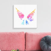 Vredesduif. Harmony Hippie Waterverf Canvas Afdruk (Insitu (Woonkamer))