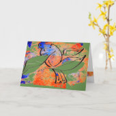 Vredesduif helder wit wenskaart kaart (Gele Bloem)