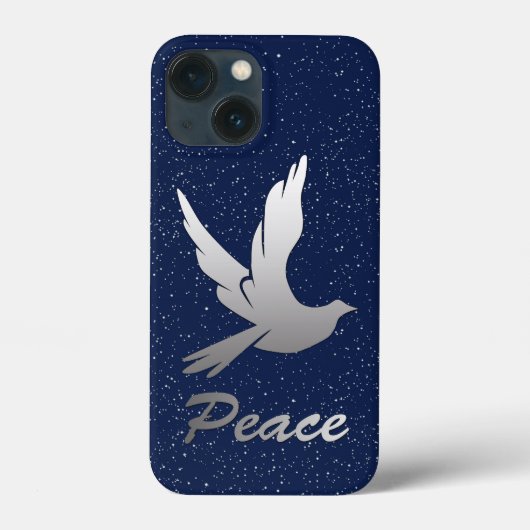 Vredesduif in zilvergrijs tegen een sterrenhemel Case-Mate iPhone case (Achterkant)