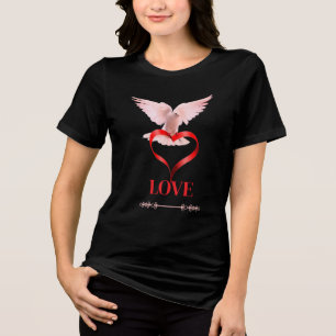 Vredesduif & Liefdeshart Polsslag Grafische T-shir Tri-Blend Shirt