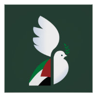 vredesduif met de Palestijnse vlag