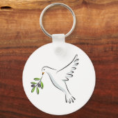 Vredesduif met olijftak sleutelhanger (Voorkant)