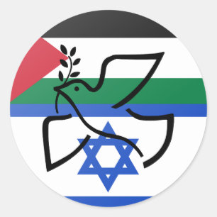 Vredesduif over Israël Palestina Ronde Sticker