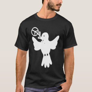 Vredesduif vredesteken witte duif vrede t-shirt