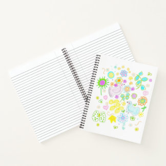 Vredesduiven en bloem notebook notitieboek