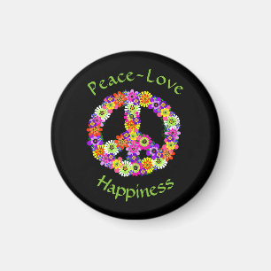 Vredesgebaar Floral Peace Love Geluk Magneet