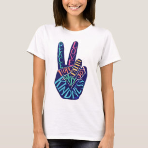 Vredesgebaar Liefde Faith Humanity Joy Kindness Ho T-shirt