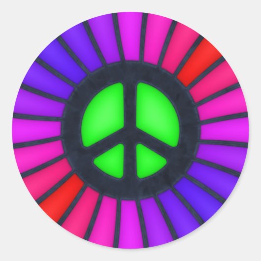 Vredesgebaar Ronde Sticker (Voorkant)