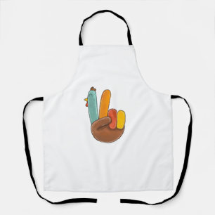 Vredesgebaar voor de Thanksgiving Turkije bedankt Schort