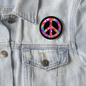 Vredesgebaren Fractal Groovy Trip Ronde Button 5,7 Cm (In situ)