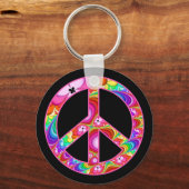 Vredesgebaren Fractal Groovy Trip Sleutelhanger (Voorkant)