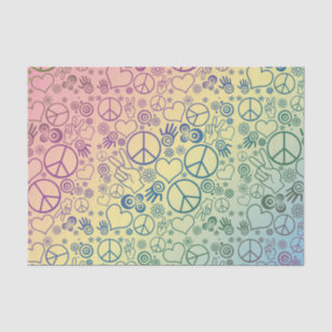 Vredesgebaren Symbool Rainbow Tissuepapier