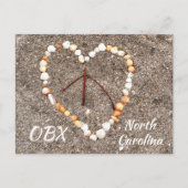 Vredesgebarentaal hart zeeshells OBX NC Briefkaart (Voorkant)