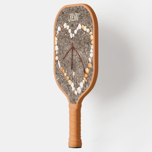 Vredesgebarentaal in het hart van de Seashells op  Pickleball Paddle (Links)