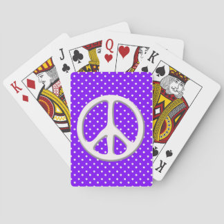 Vredesgebarentaal in Paars Pokerkaarten