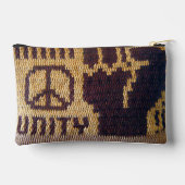 Vredesgebarentaal Unity vuist bruine Artisan Croch Etui (Achterkant)