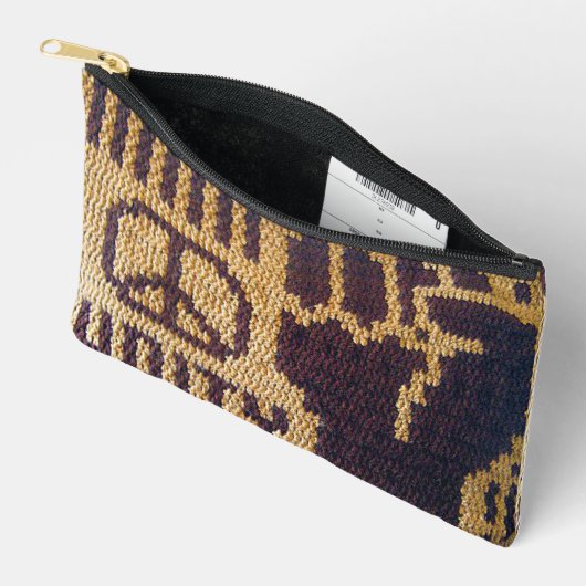 Vredesgebarentaal Unity vuist bruine Artisan Croch Etui (Open)