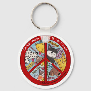 Vredesgebarentaal voor dieren sleutelhanger