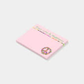Vredesgebarentaal Vredesliefde en geluk Roze Post-it® Notes (Schuin)