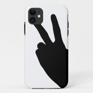 Vredesgebarenteken door hand iPhone 11 hoesje
