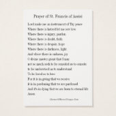 Vredesgebed St. Francis Prayer Kaart (Achterkant)