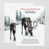 Vredesgedicht met eland in winterse sneeuw feestdagenkaart (Voorkant / Achterkant)