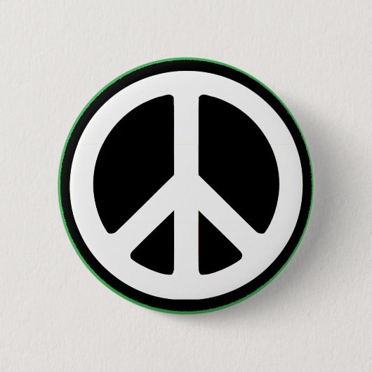 Vredesgroen symbool! ronde button 5,7 cm (Voorkant)