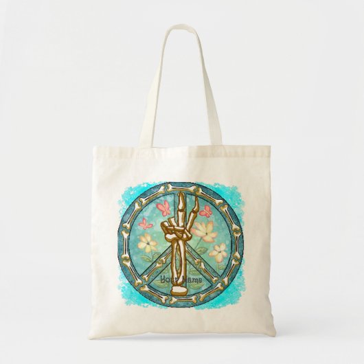 Vredeshand Skelet tote bag (Voorkant)