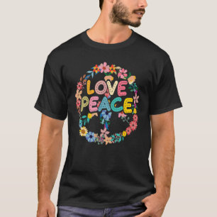 Vredeshandschilderij van Freedom Hippie Flower C T-shirt