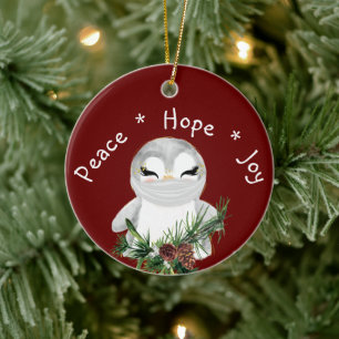 Vredeshoop Gemaskerde pinguïn Keramisch Ornament