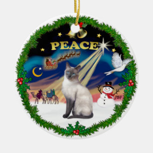 Vredeskrans - Blue Point Siamese Keramisch Ornament