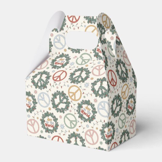 Vredeskransen en vreugde voor het wereldpatroon bedankdoosjes (Achterkant)