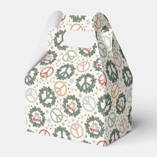 Vredeskransen en vreugde voor het wereldpatroon bedankdoosjes (Voorkant Zijde)