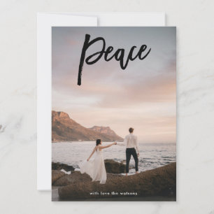 Vredeslettering Kerst Religieuze Foto Kaart