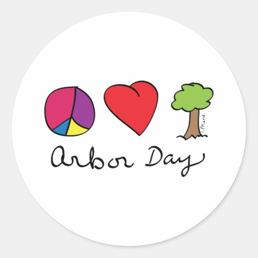Vredesliefde en bomen - Arbor Day Ronde Sticker (Voorkant)