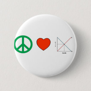 Vredesliefde en economie ronde button 5,7 cm