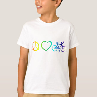 vredesliefde en fietsen t-shirt