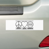 Vredesliefde en gelijkheid bumpersticker (Op auto)