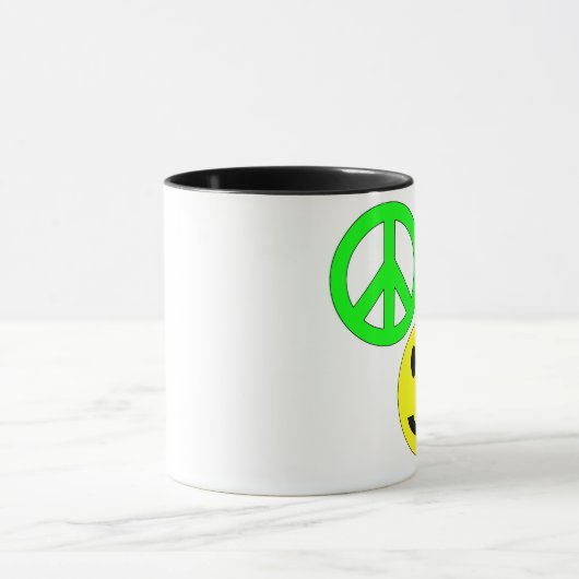 vredesliefde en geluk mok (Midden)