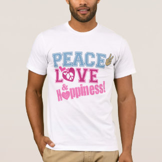 Vredesliefde en geluk t-shirt