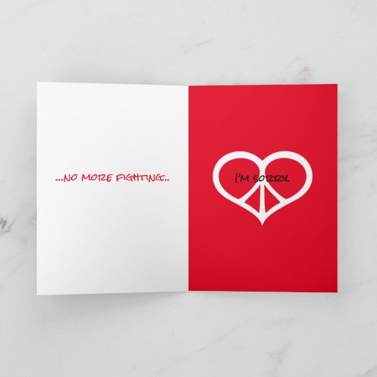 Vredesliefde en het spijt me kaart (Binnen)