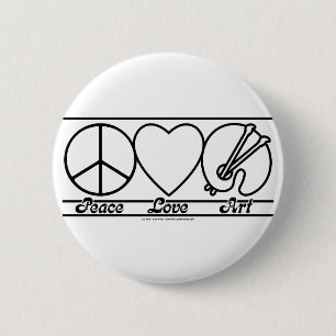 Vredesliefde en kunst ronde button 5,7 cm