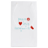 Vredesliefde en sasquatch klein cadeauzakje (Achterkant)