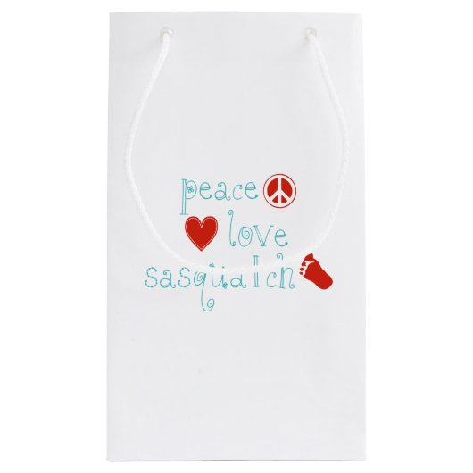 Vredesliefde en sasquatch klein cadeauzakje (Achterkant)