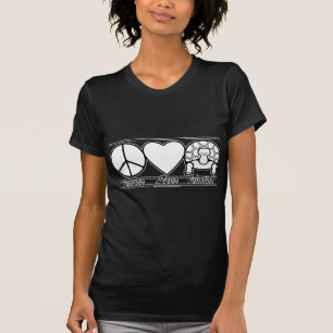 Vredesliefde en schildpadden t-shirt